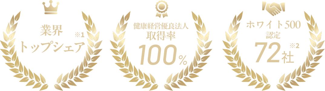 業界トップシェア などのラベル画像